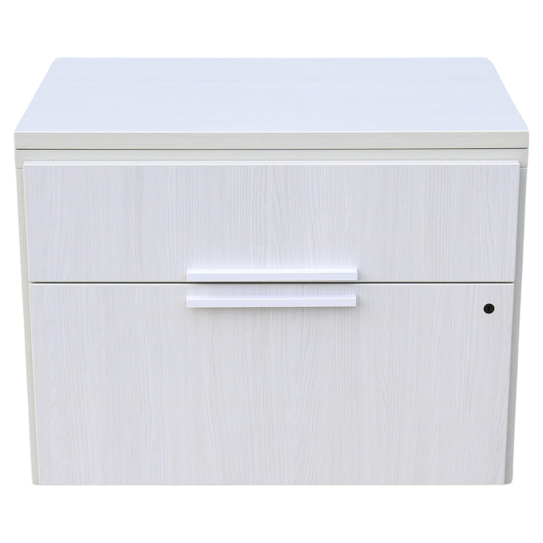 Modern Marc Krusin for Knoll Anchor Credenza Cabinet in Whitened Ash Laminate For Sale
