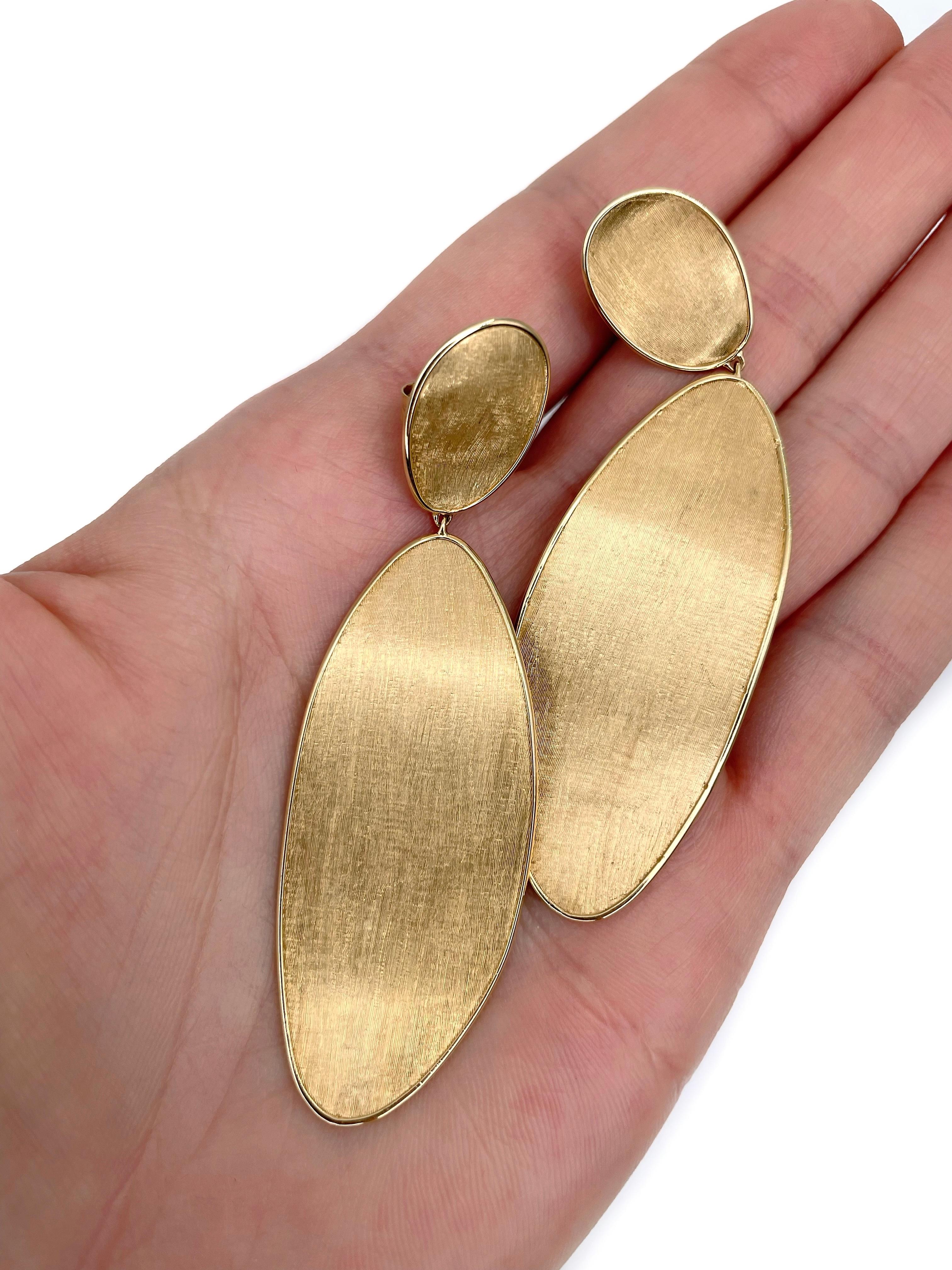Modern Marco Bicego 18 Karat Yellow Gold “Lunaria” Drop Earrings In Good Condition For Sale In Vilnius, Vilniaus apskr.