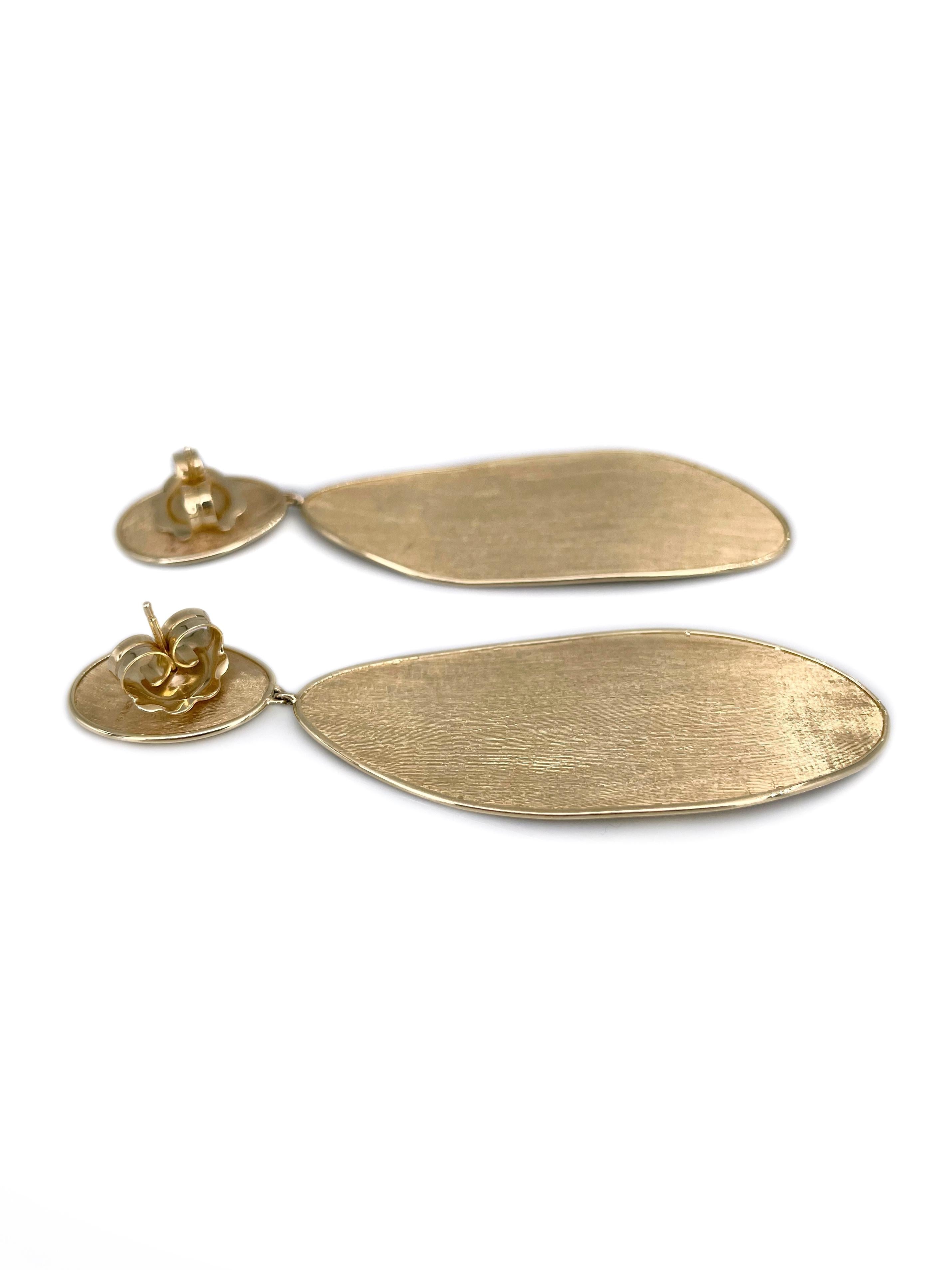 Modern Marco Bicego 18 Karat Yellow Gold “Lunaria” Drop Earrings For Sale 2