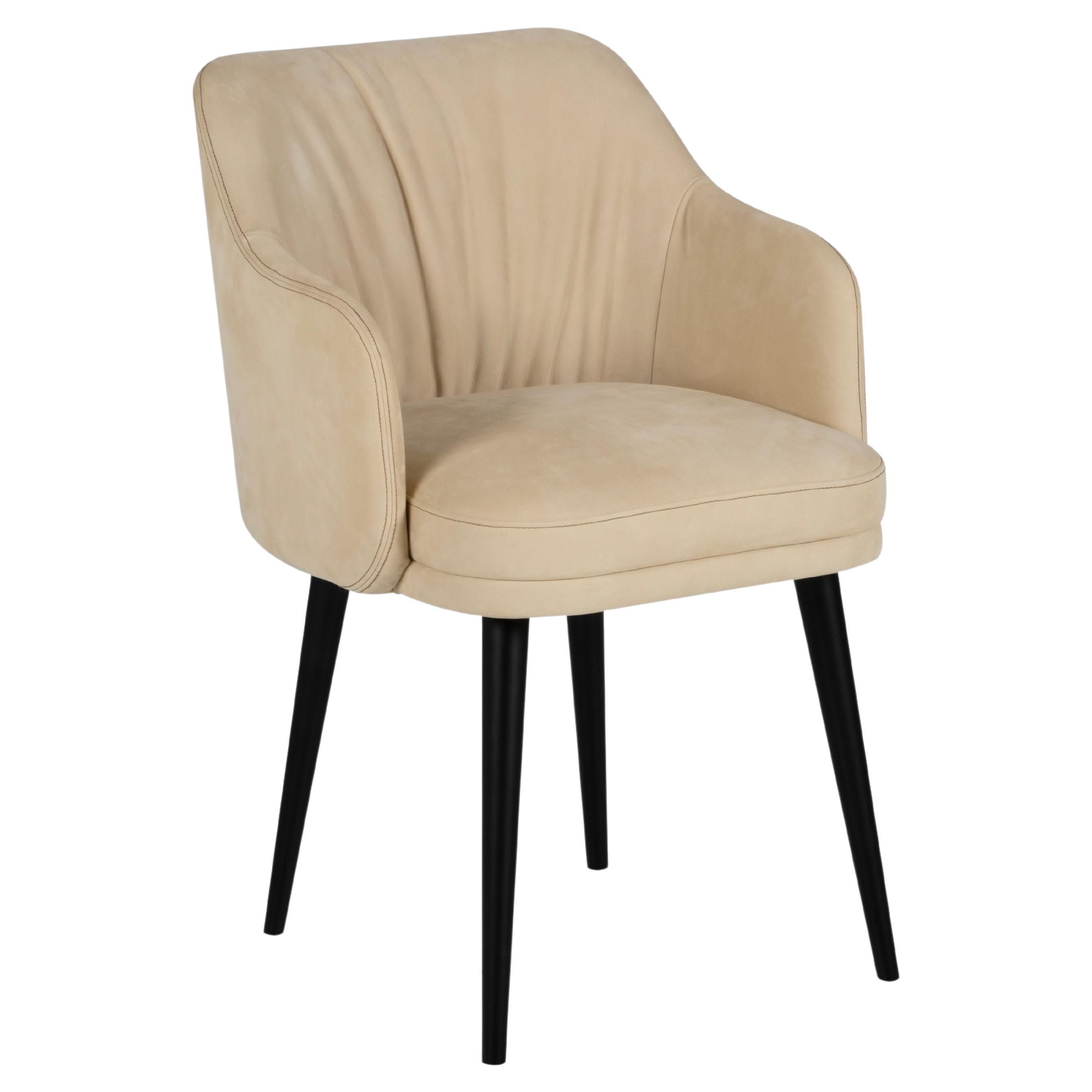 Modern Margot Dining Chairs, Nubuck Leather, Handmade in Portugal by Greenapple