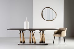 Sedie da pranzo moderne Margot in pelle, Nubuck, fatte a mano in Portogallo da Greenapple