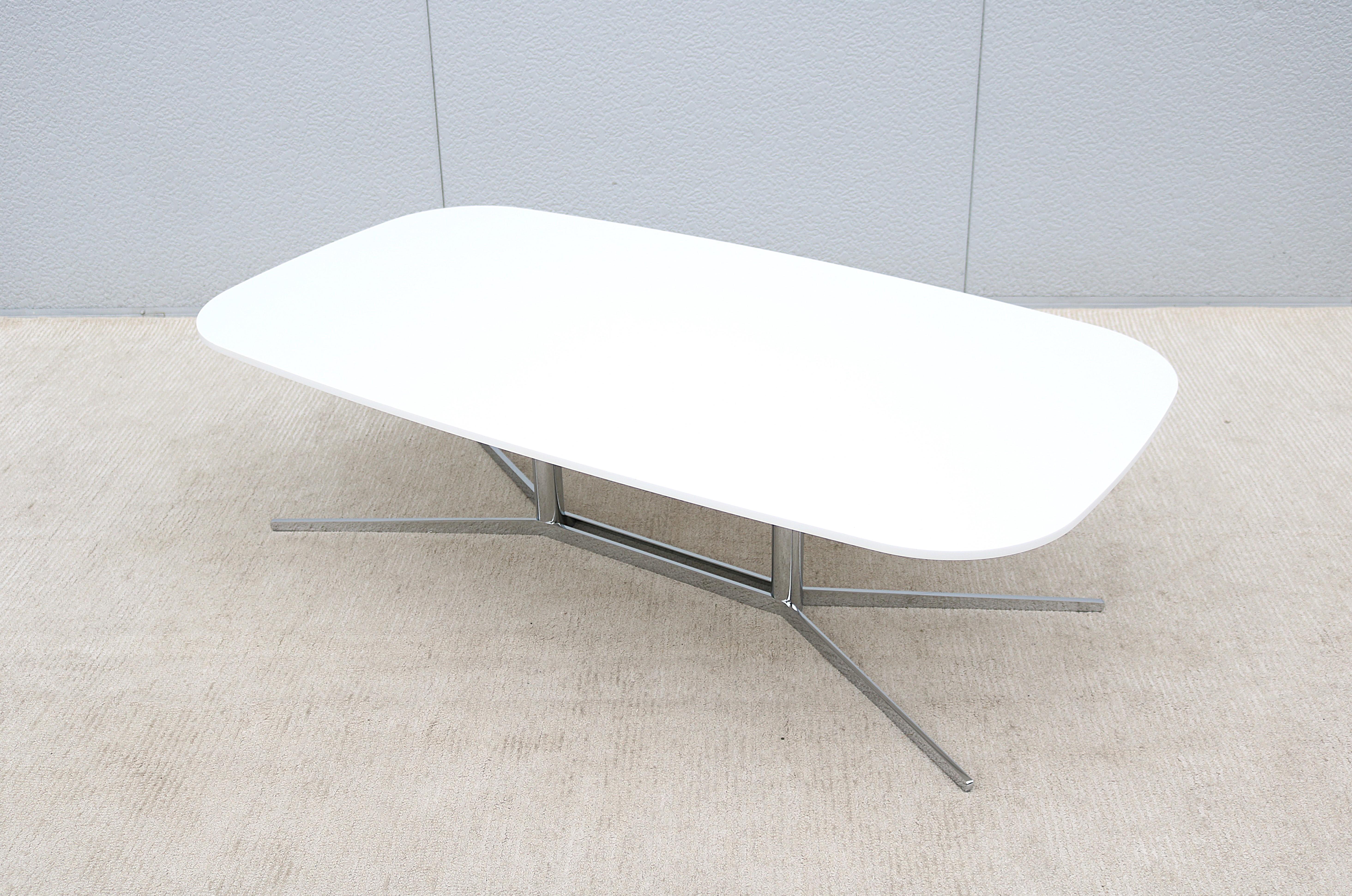 Modern Mario Ruiz for Studio TK Envita Rectangular White Corian Top Coffee Table For Sale 3