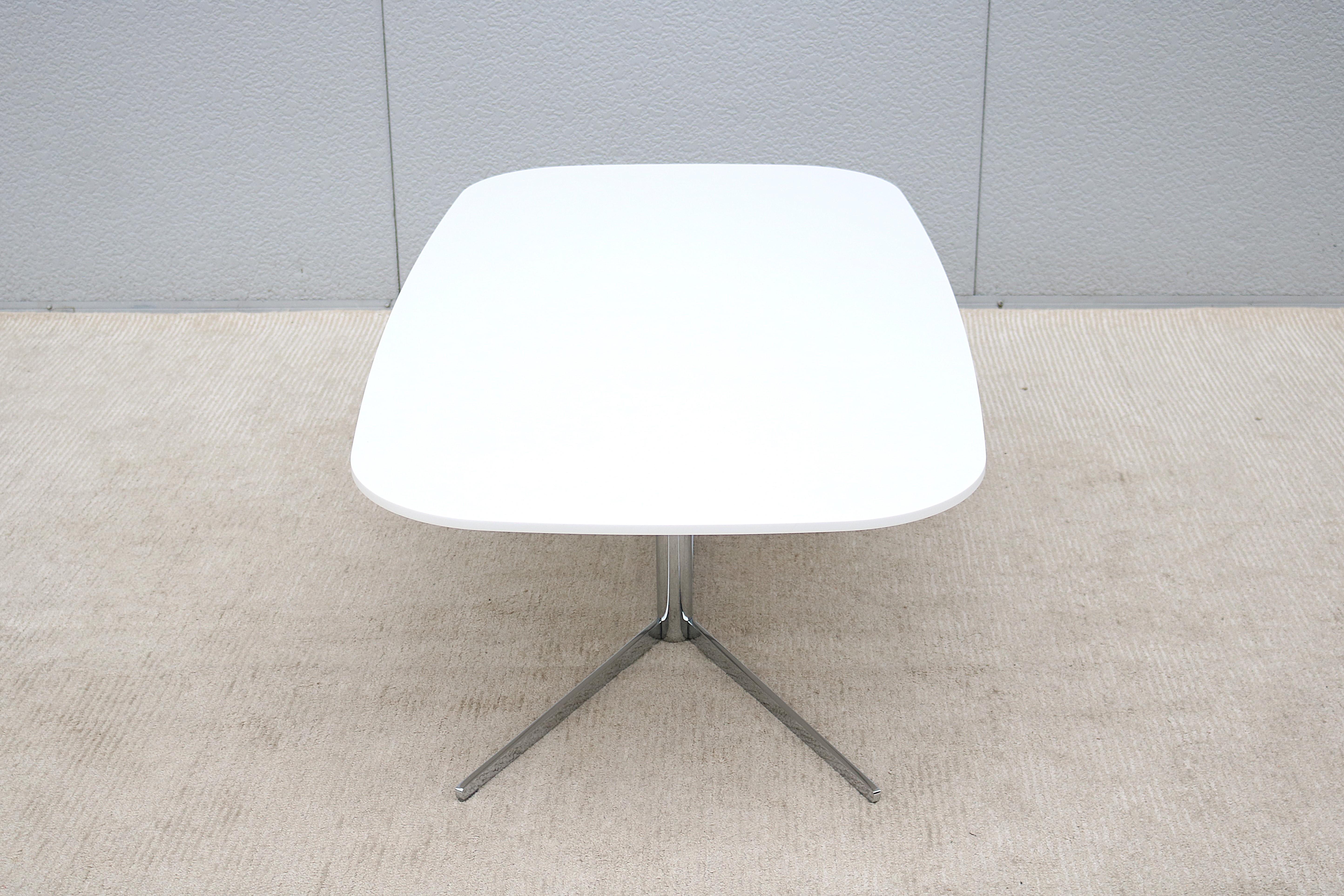 Modern Mario Ruiz for Studio TK Envita Rectangular White Corian Top Coffee Table For Sale 5