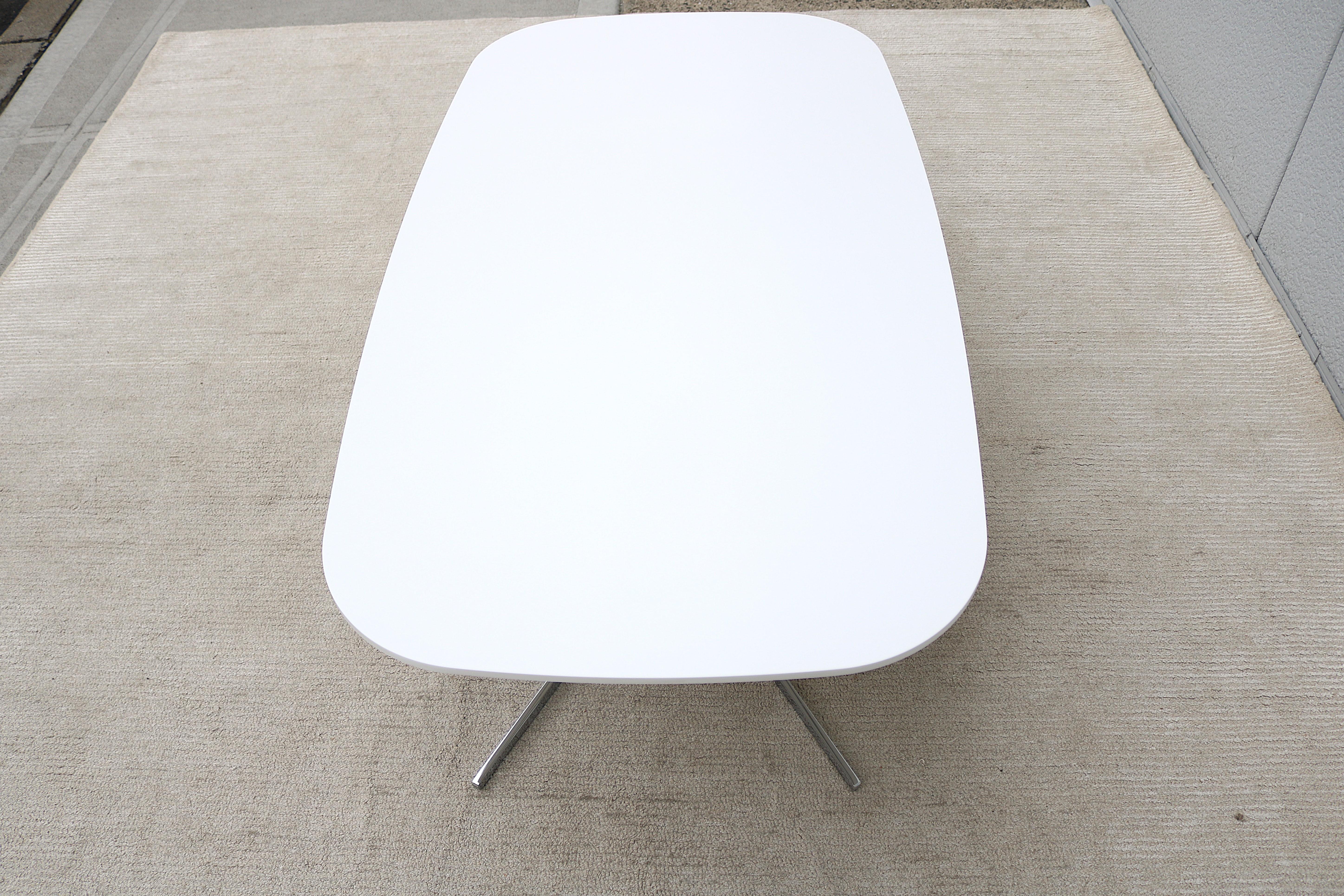 Modern Mario Ruiz for Studio TK Envita Rectangular White Corian Top Coffee Table For Sale 10