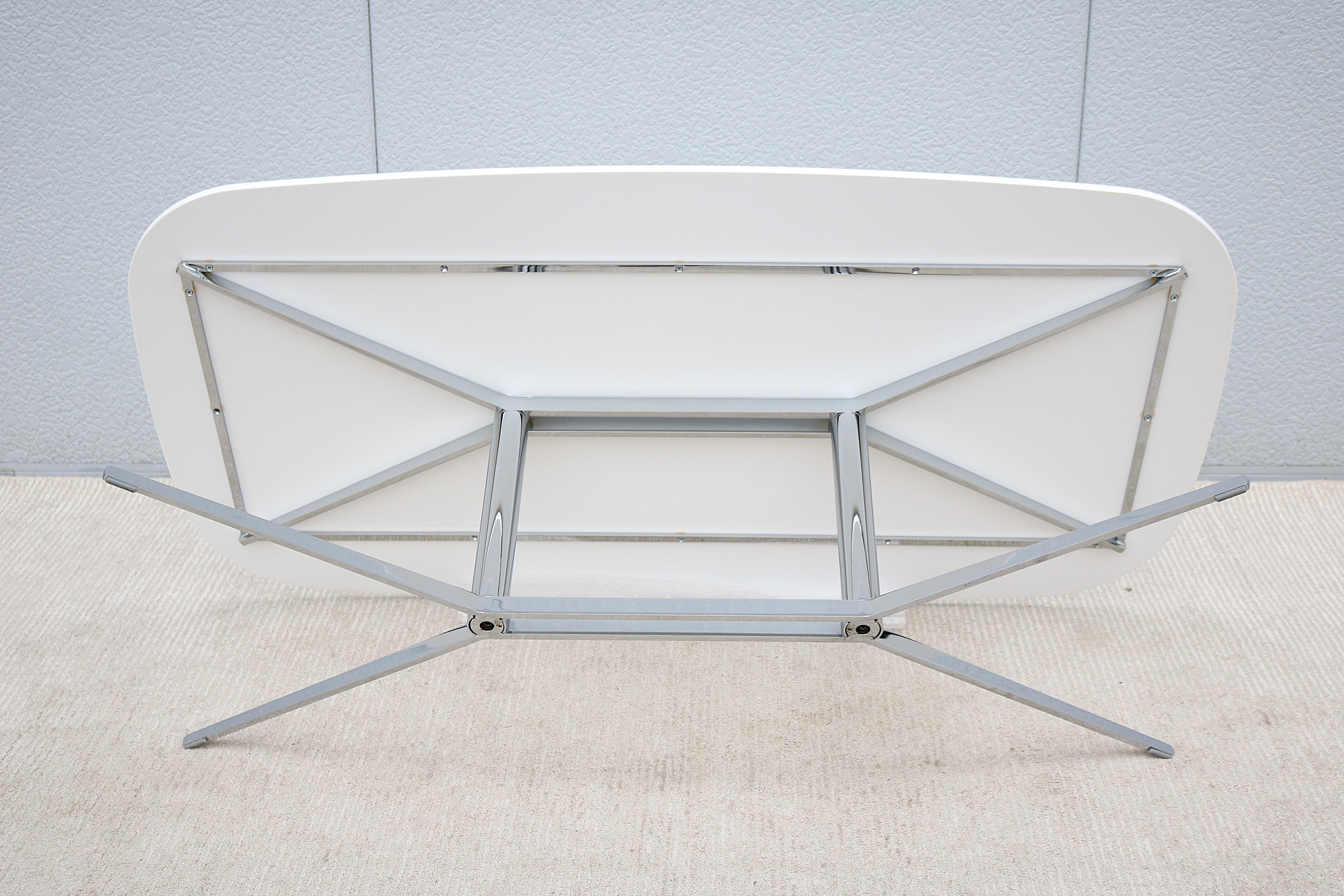 Modern Mario Ruiz for Studio TK Envita Rectangular White Corian Top Coffee Table For Sale 13