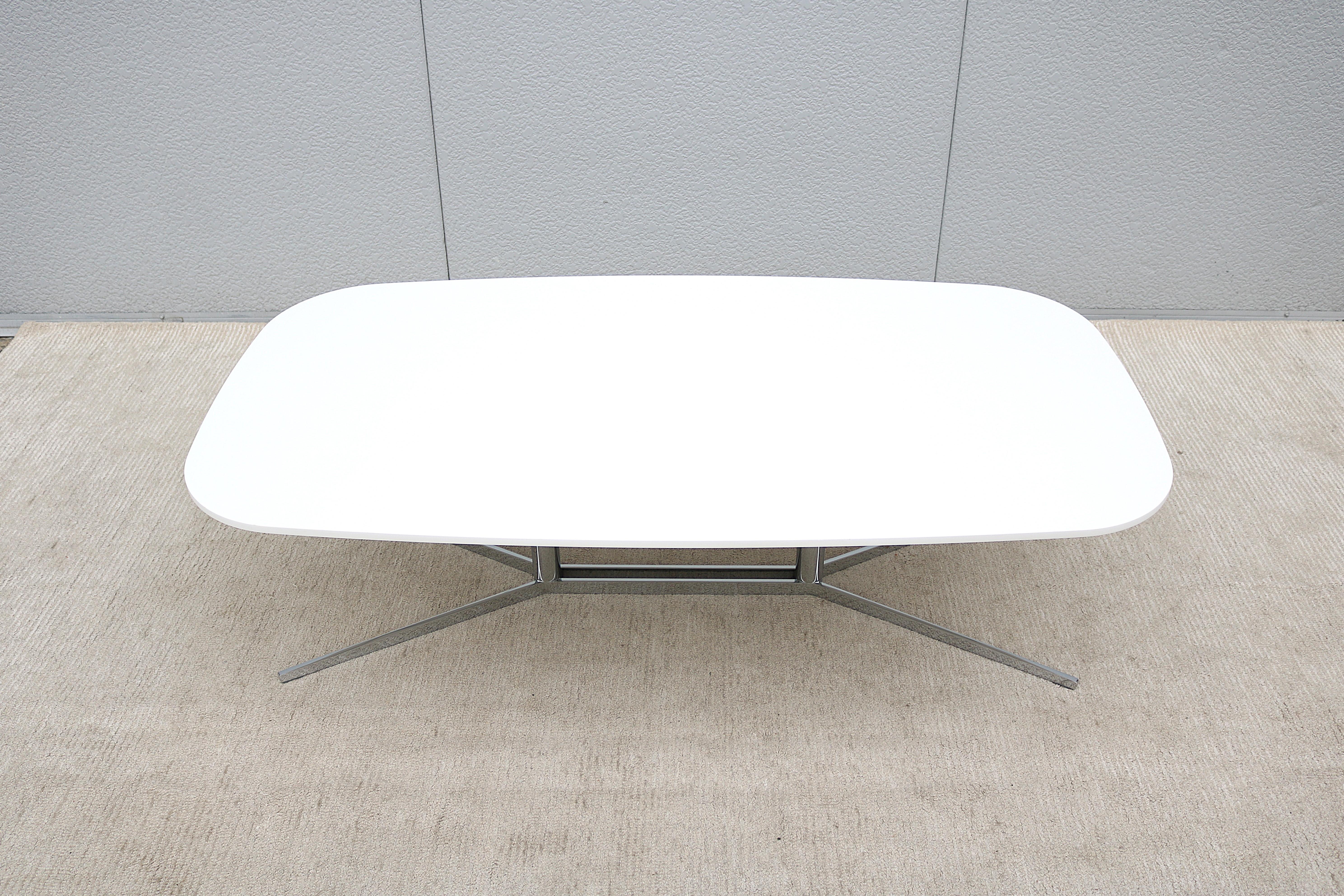 Contemporary Modern Mario Ruiz for Studio TK Envita Rectangular White Corian Top Coffee Table For Sale