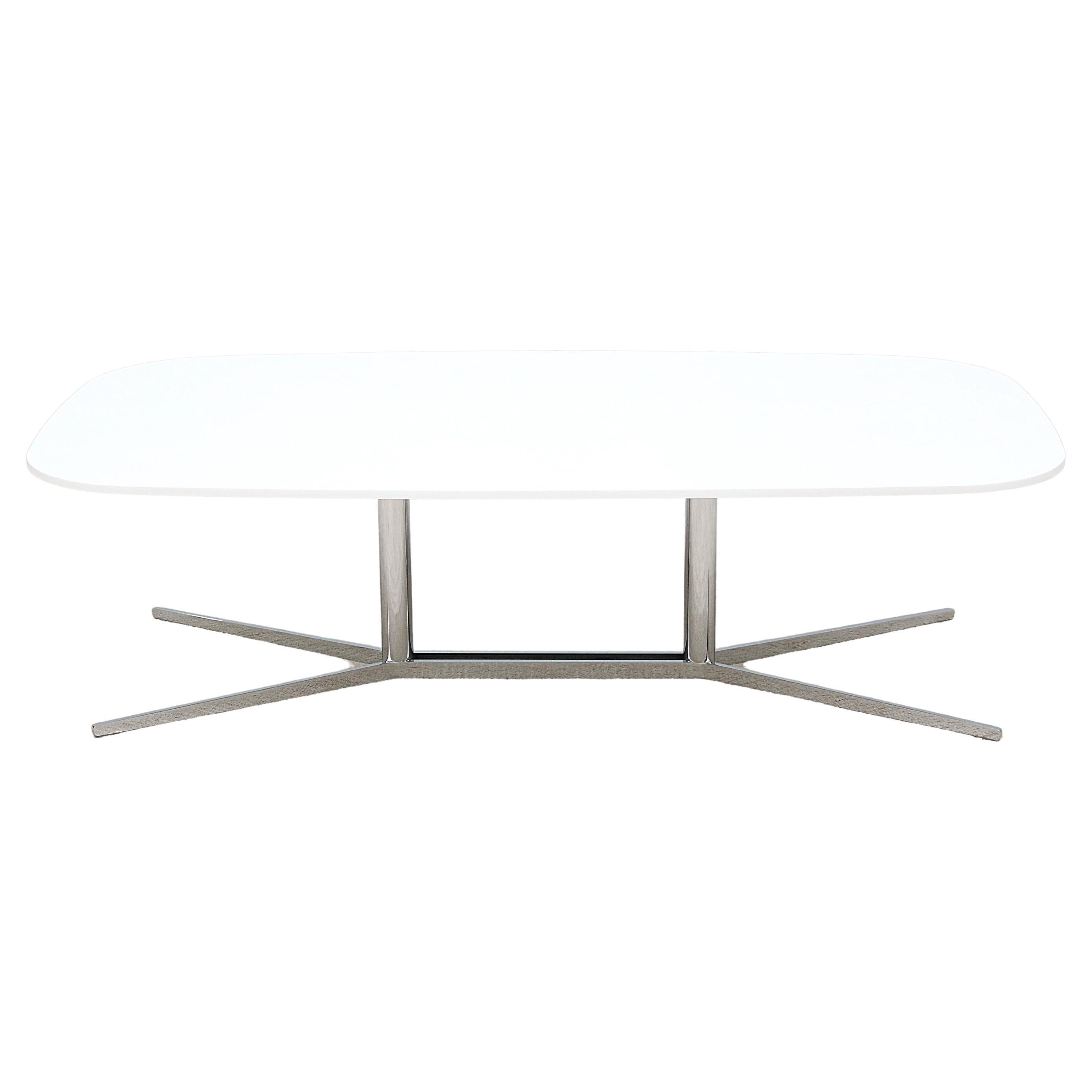 Mesa de centro moderna Mario Ruiz para Studio TK Envita Rectangular con tapa de corian blanco