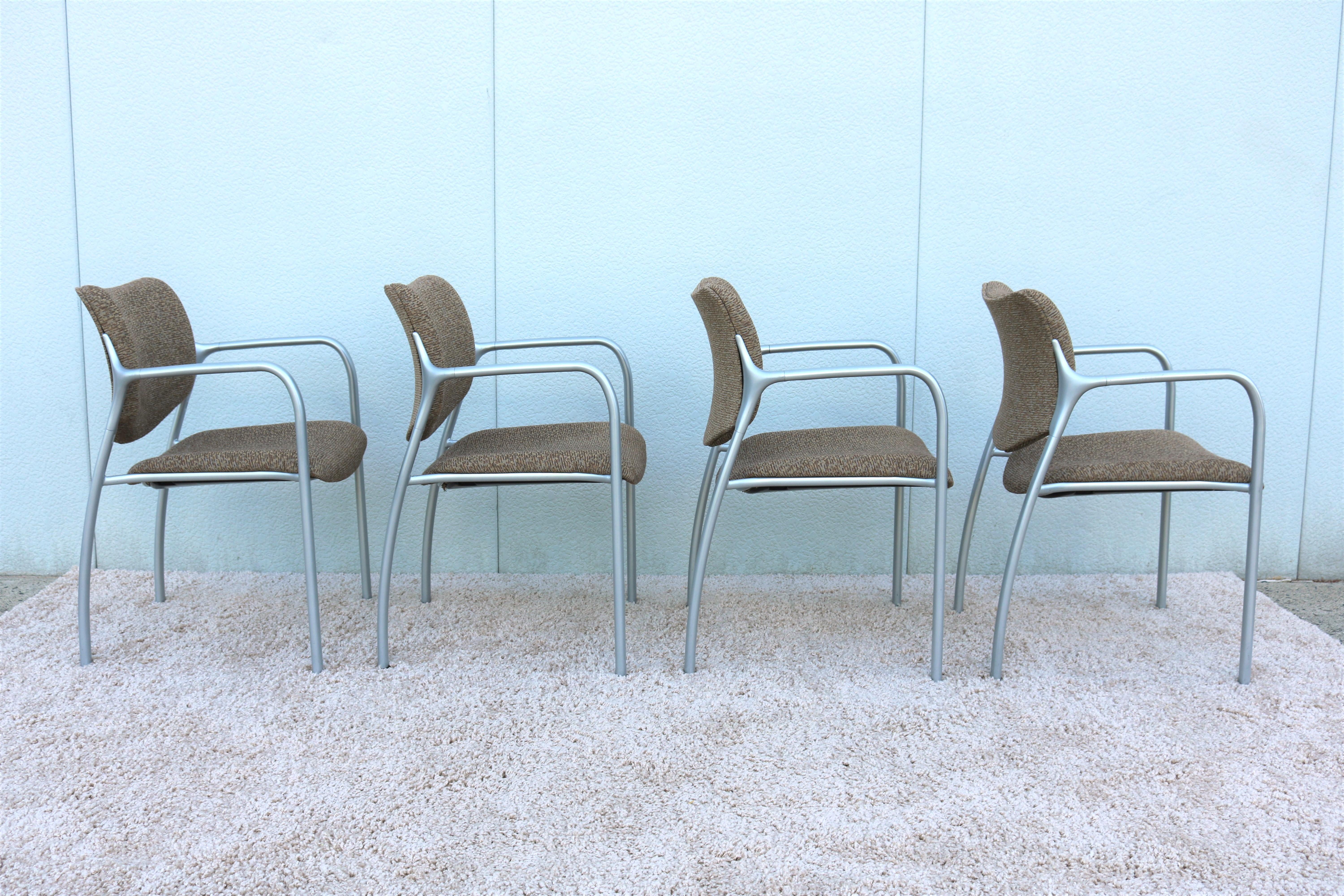 Modern Mark Goetz for Herman Miller Aside Side Stacking Chairs - Set of 4 For Sale 2