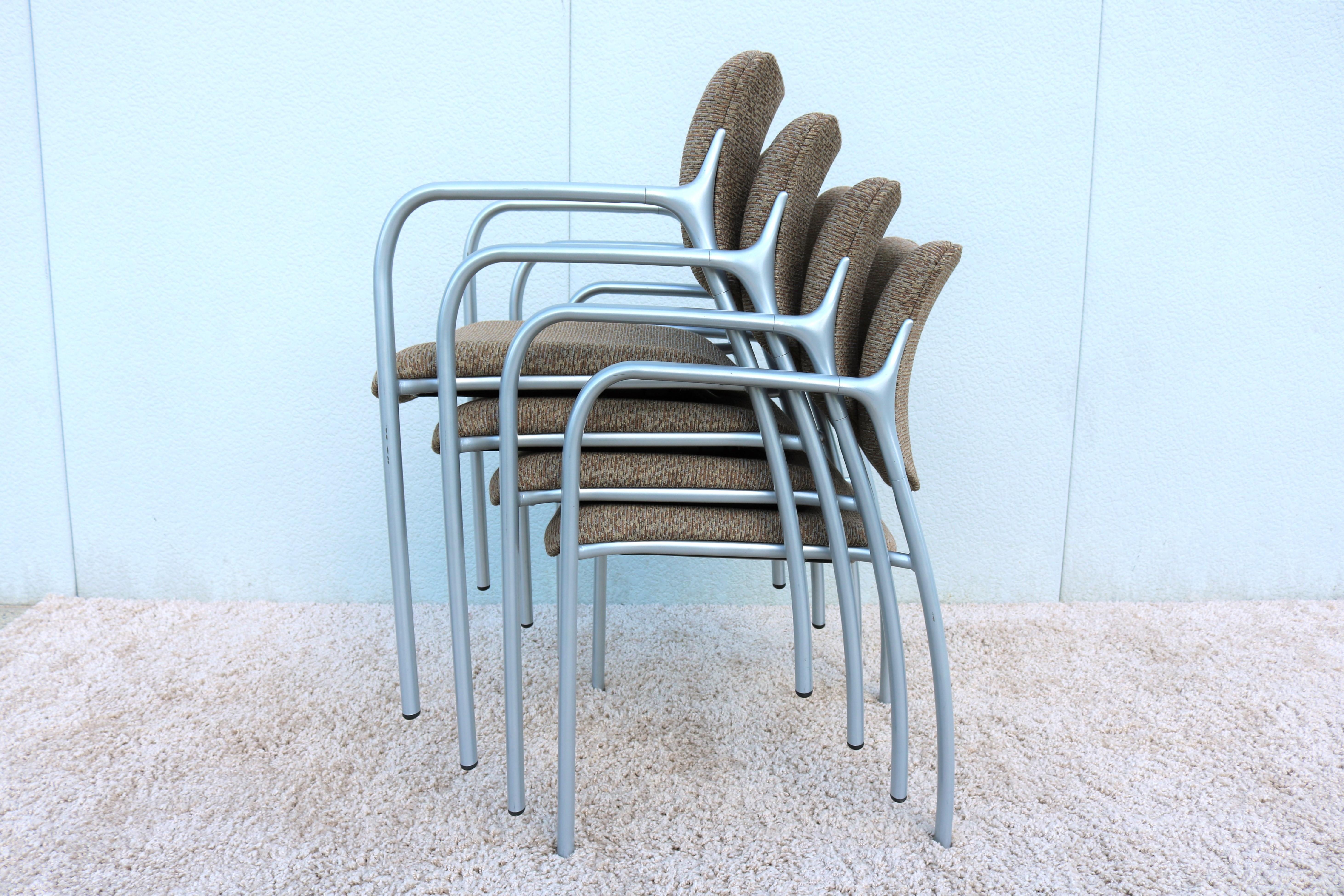 Modern Mark Goetz for Herman Miller Aside Side Stacking Chairs - Set of 4 For Sale 7