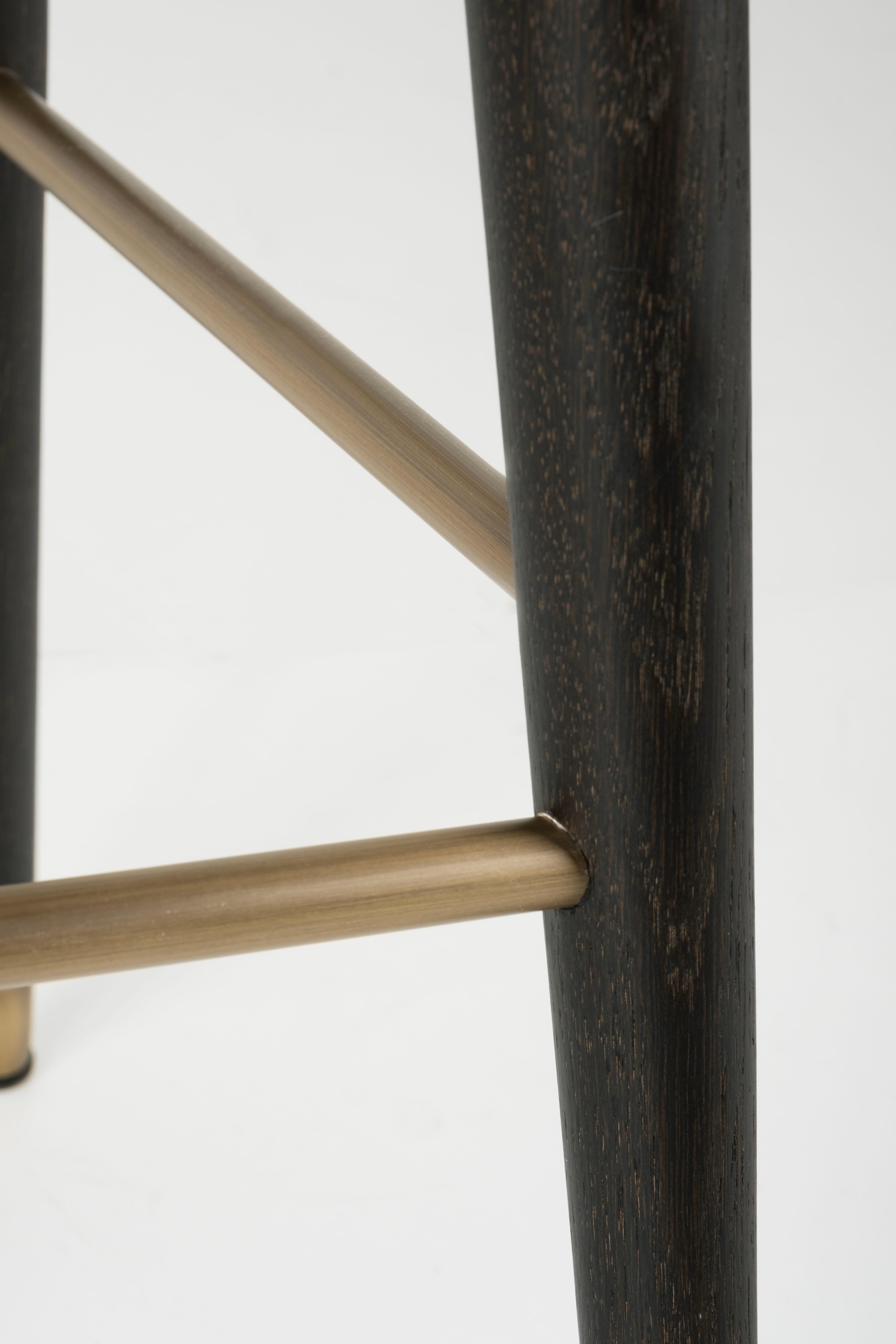 Laiton The Moderns Modernity Tabourets de bar pivotants en cuir nubuck, faits à la main Greenapple en vente