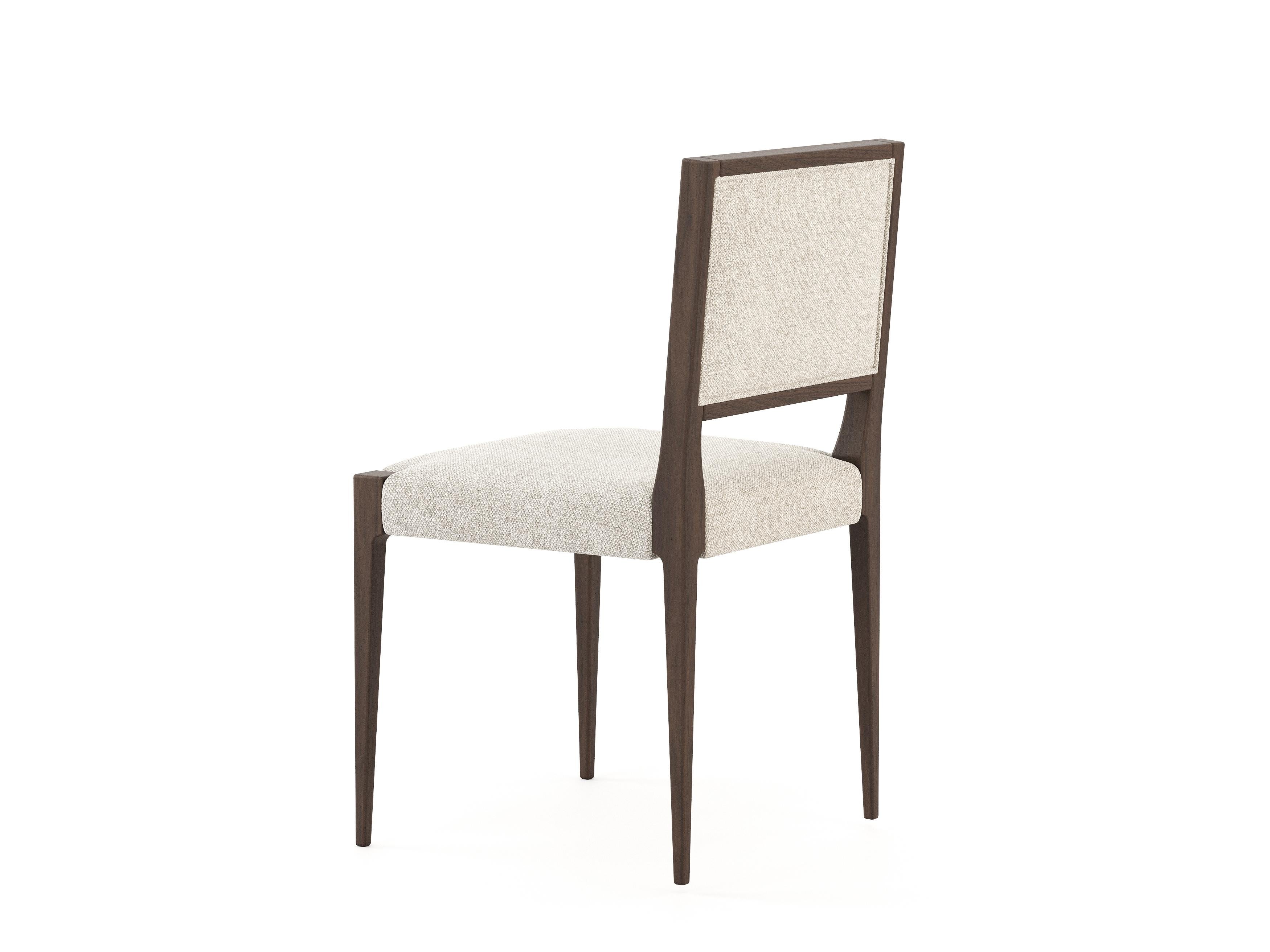 Hand-Crafted Modern Mary Chair Made with Walnut and Textile, Handmade by Stylish Club For Sale