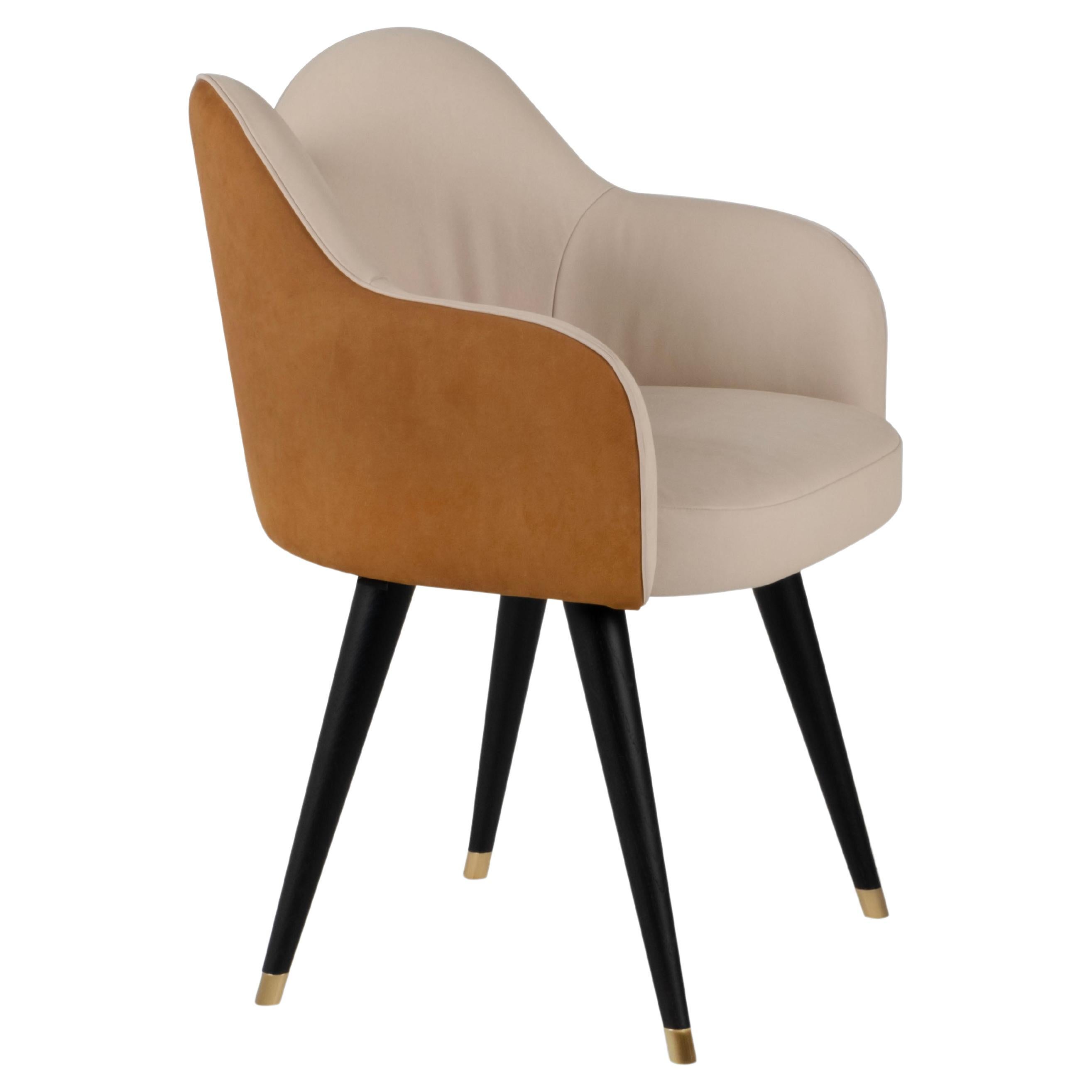 Modern Mary Dining Chairs, Velvet Leather, Handmade in Portugal by Greenapple For Sale