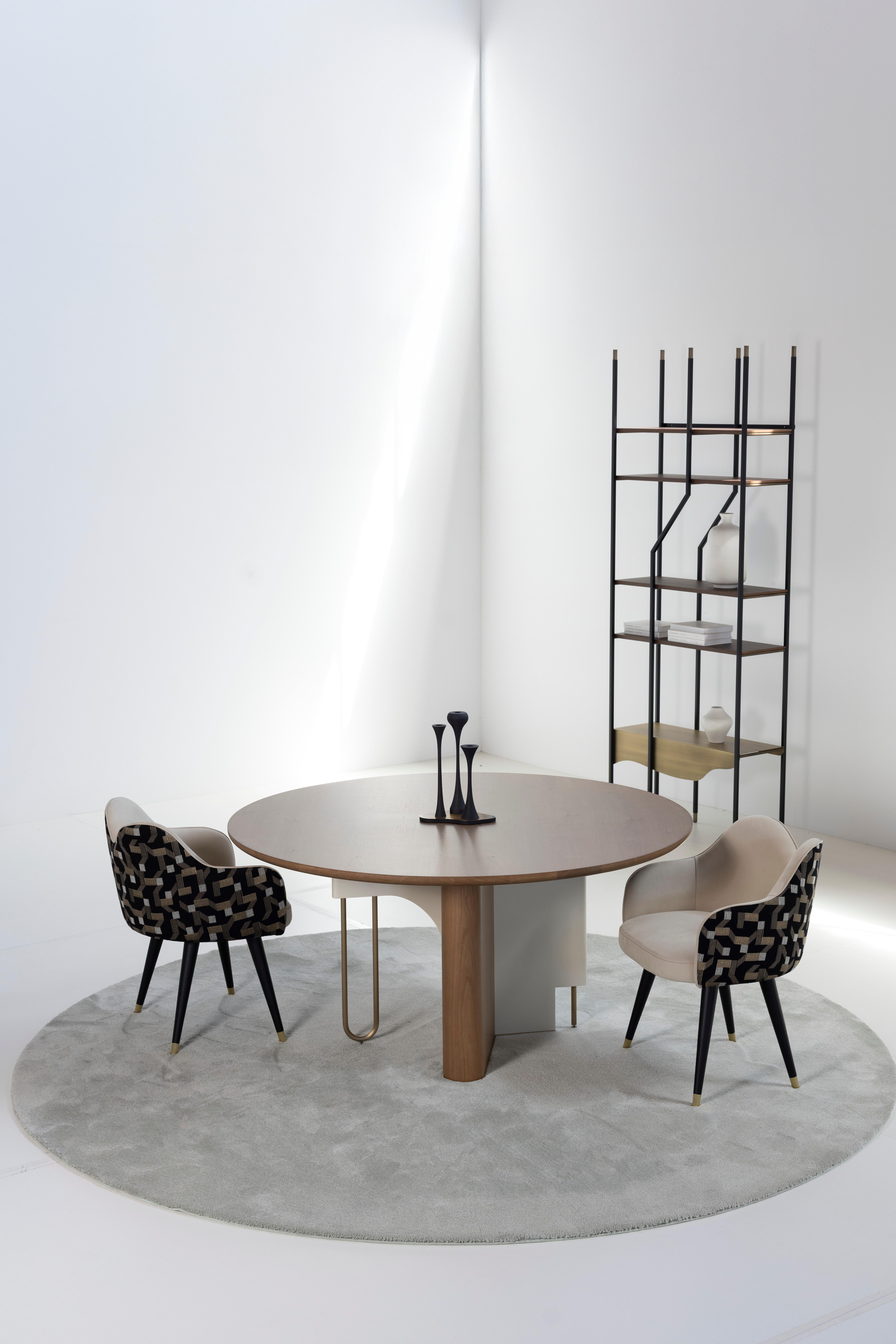 Sedie da pranzo moderne Mary, pelle, jacquard, ottone, fatte a mano da Greenapple in vendita 10