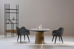 Sedia da pranzo moderna Mary, pelle italiana Black, fatta a mano in Portogallo da Greenapple