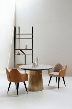 Modern Mary Leather Dining Chairs, Velvet, Handmade in Portugal by Greenapple