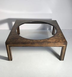 Classy Mastercraft Burl Coffee Table by Bernhard Rohne Manner of Milo Baughman