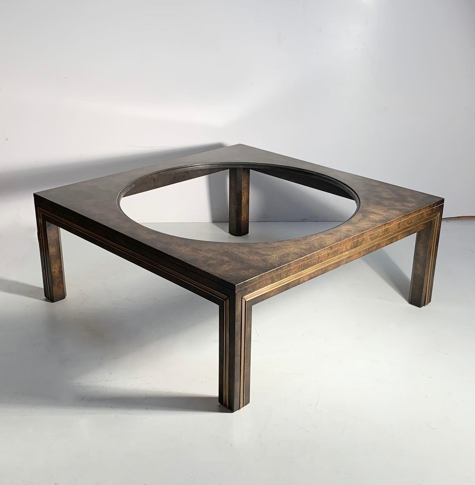 20th Century Modern Mastercraft Burl Coffee Table For Sale