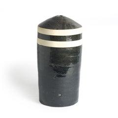 Vase moderne en céramique noir et blanc de Matera