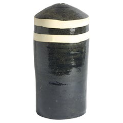 Moderne Matera-Vase aus schwarzer und weißer Keramik