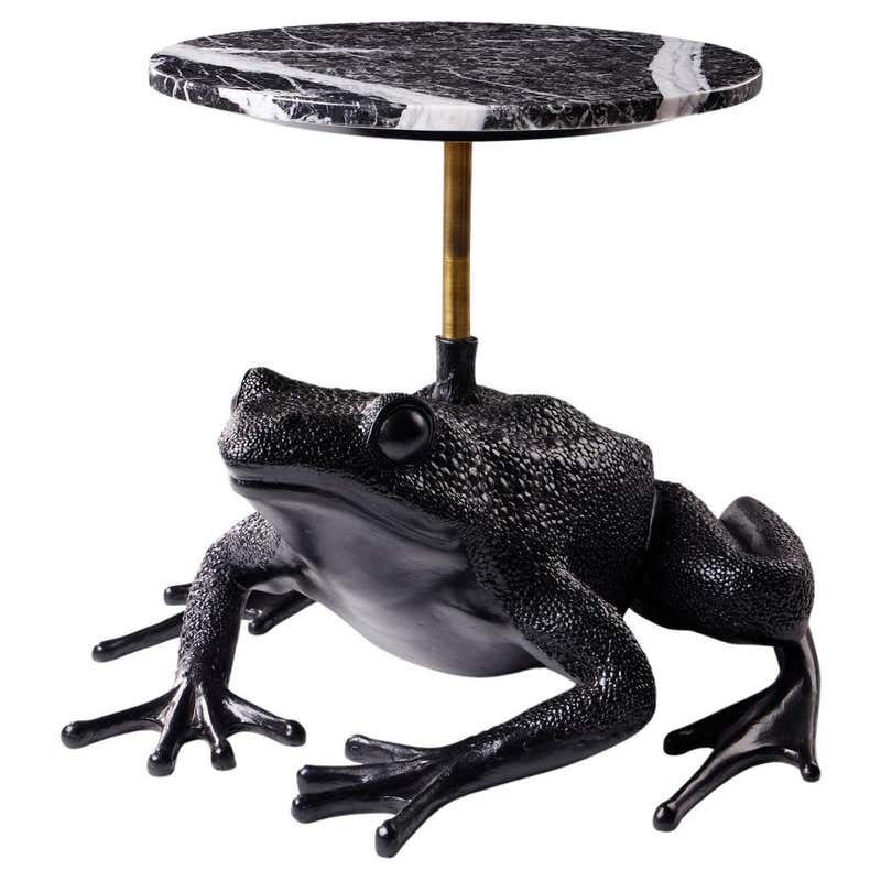 Frog Model Table Matilda, Resin and Etched Brass Frog Side Table by Egg Designs For Sale ...