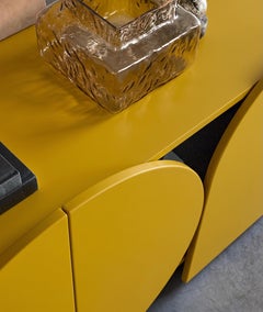 Modern Matt Sideboard Buffet Cabinet Mogg Shape 240 cm RAL 1005 Bauhaus Style