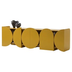 Modern Matt Sideboard Buffet Cabinet Mogg Shape 240 cm RAL 1005 Bauhaus Style