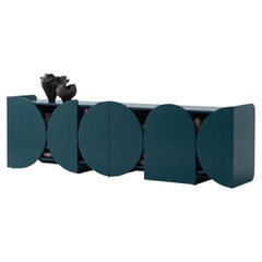 Modern Matt Sideboard Buffet Cabinet Mogg Shape 240 cm RAL 5020 Bauhaus Style