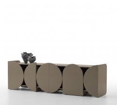Modern Matt Sideboard Buffet Cabinet Mogg Shape 240 cm RAL 7006 Bauhaus Style