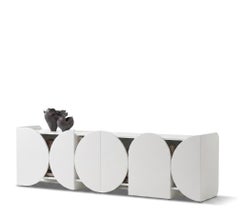 Modern Matt Sideboard Buffet Cabinet Mogg Shape 240 cm RAL 9016 Bauhaus Style