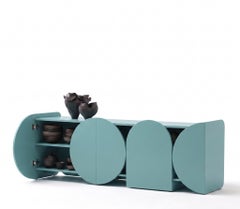 Buffet moderne laqué mat, modèle Mogg, couleur RAL6034, style Bauhaus