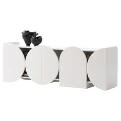 Modern Matte Lacquered Sideboard Buffet Cabinet Mogg Shape RAL9016 Bauhaus Style