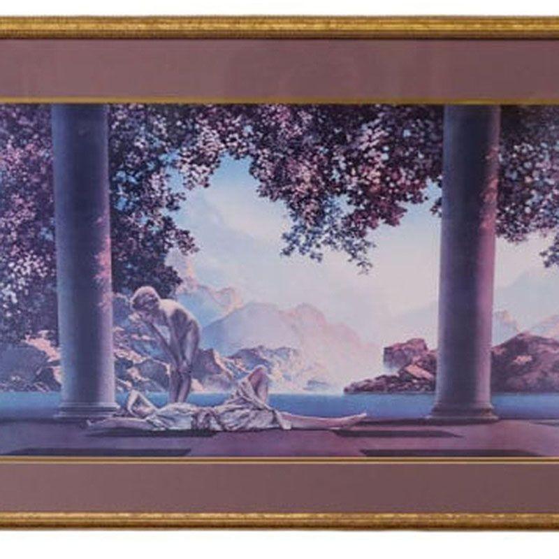 Das moderne, unter Glas gedruckte Kunstwerk 