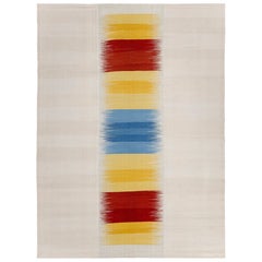 Modern Mazandaran Flatweave — Hand-Spun Wool, Natural Dye, Bold Color Bands