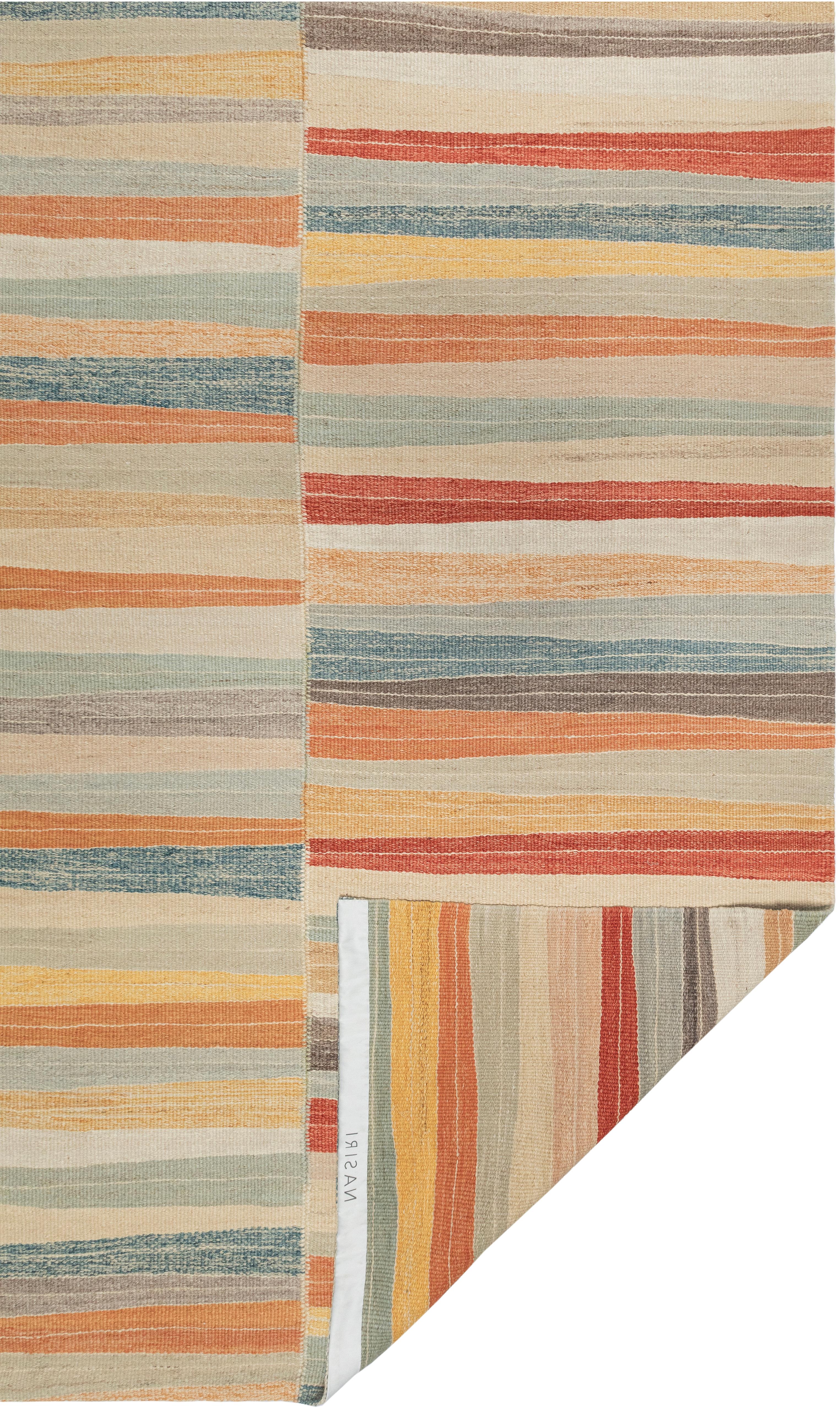 Kilim moderno di Mazandaran - Lana tessuta a mano con tinture biologiche vegetali in vendita 3