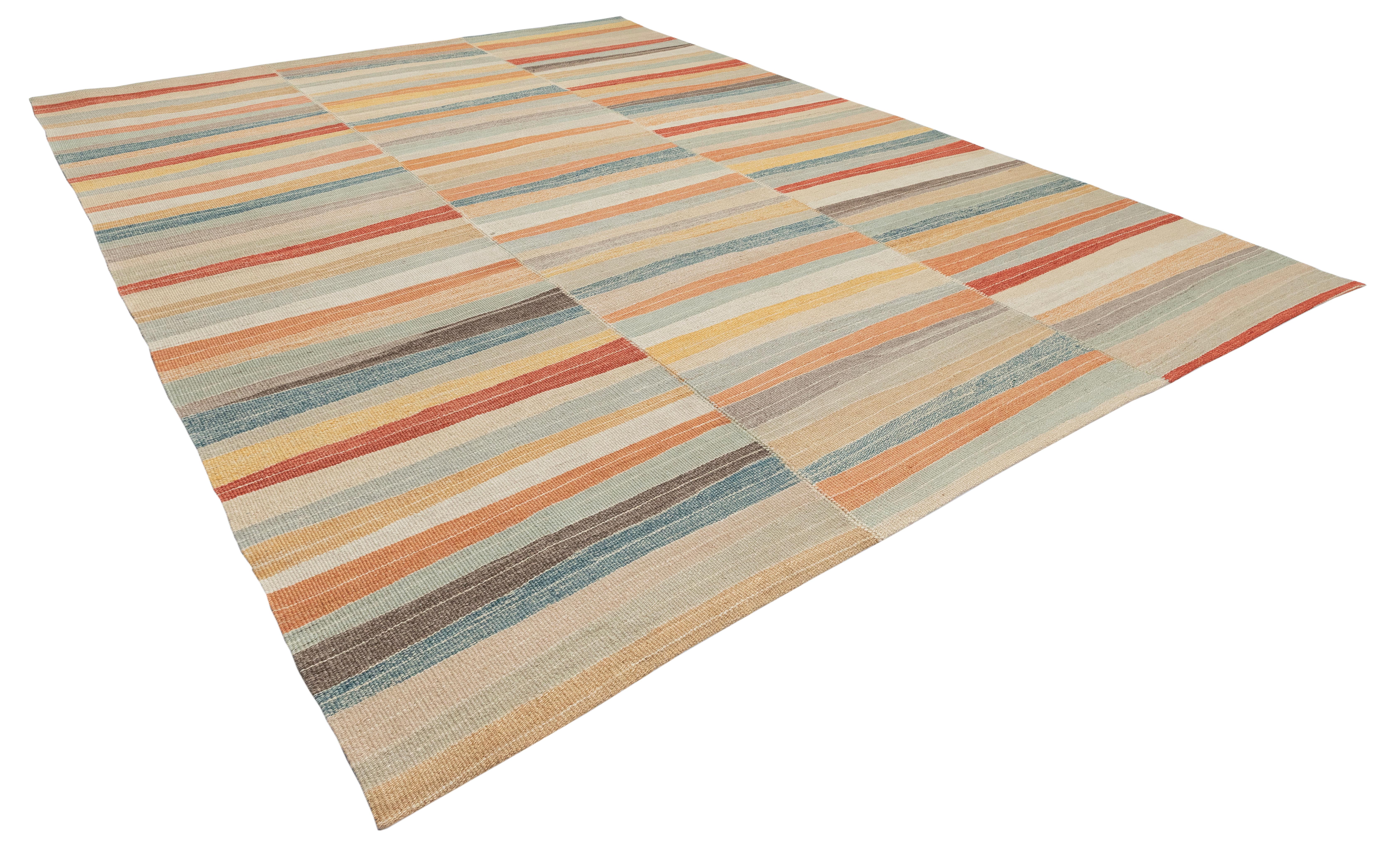 Persiano Kilim moderno di Mazandaran - Lana tessuta a mano con tinture biologiche vegetali in vendita