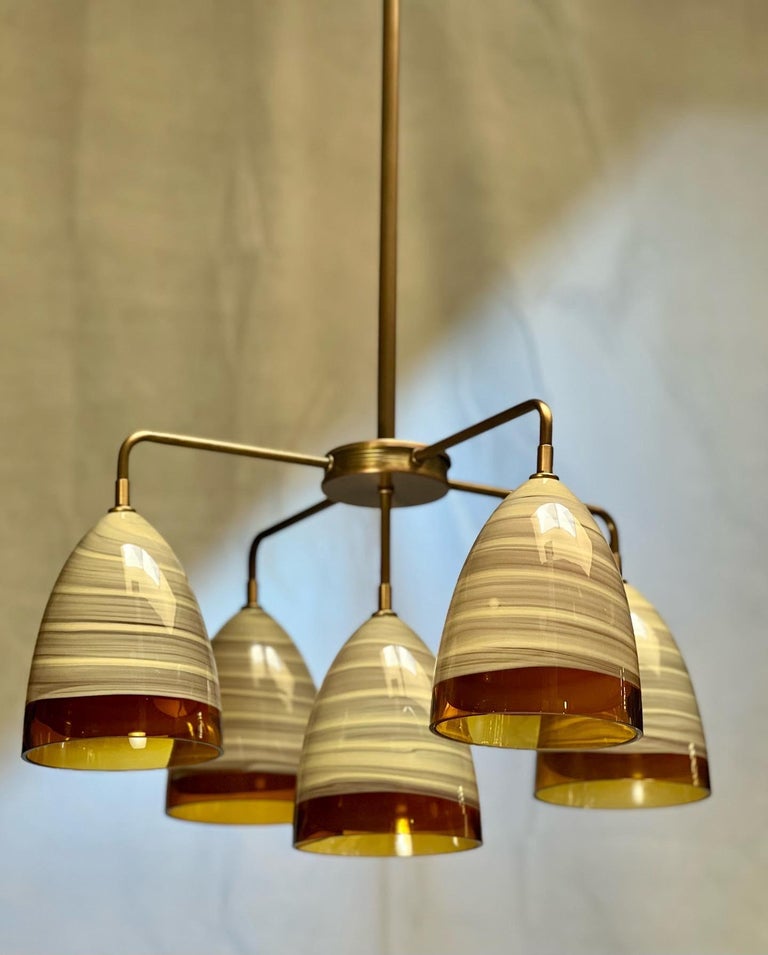 Modern, MCM Brass Chandelier For Sale at 1stDibs