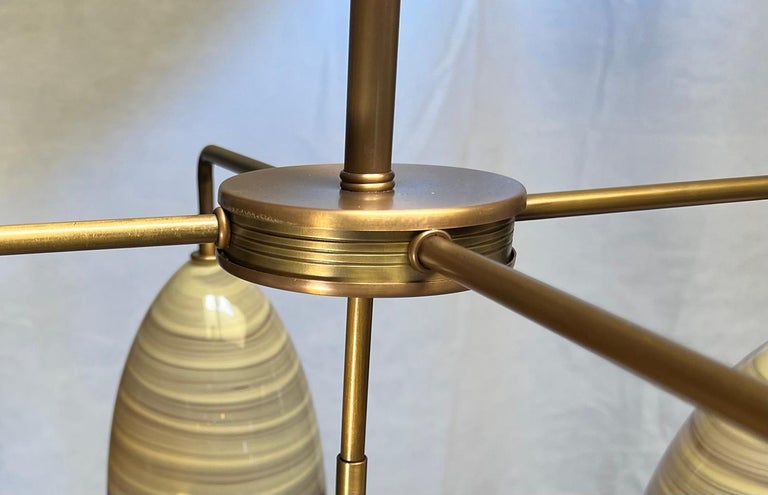 Modern, MCM Brass Chandelier For Sale at 1stDibs