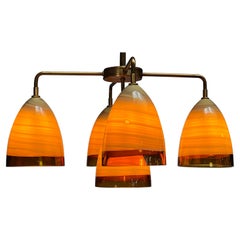 Modern, MCM Brass Chandelier