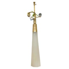 Modern Mecox Marble Alabaster Obelisk & Brass Table Lamp, 1990s