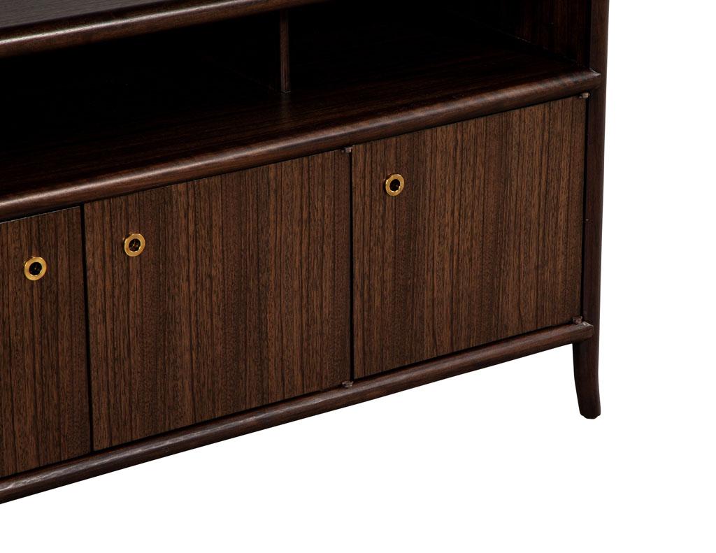 American Modern Media Cabinet Sideboard in Zebrawood For Sale