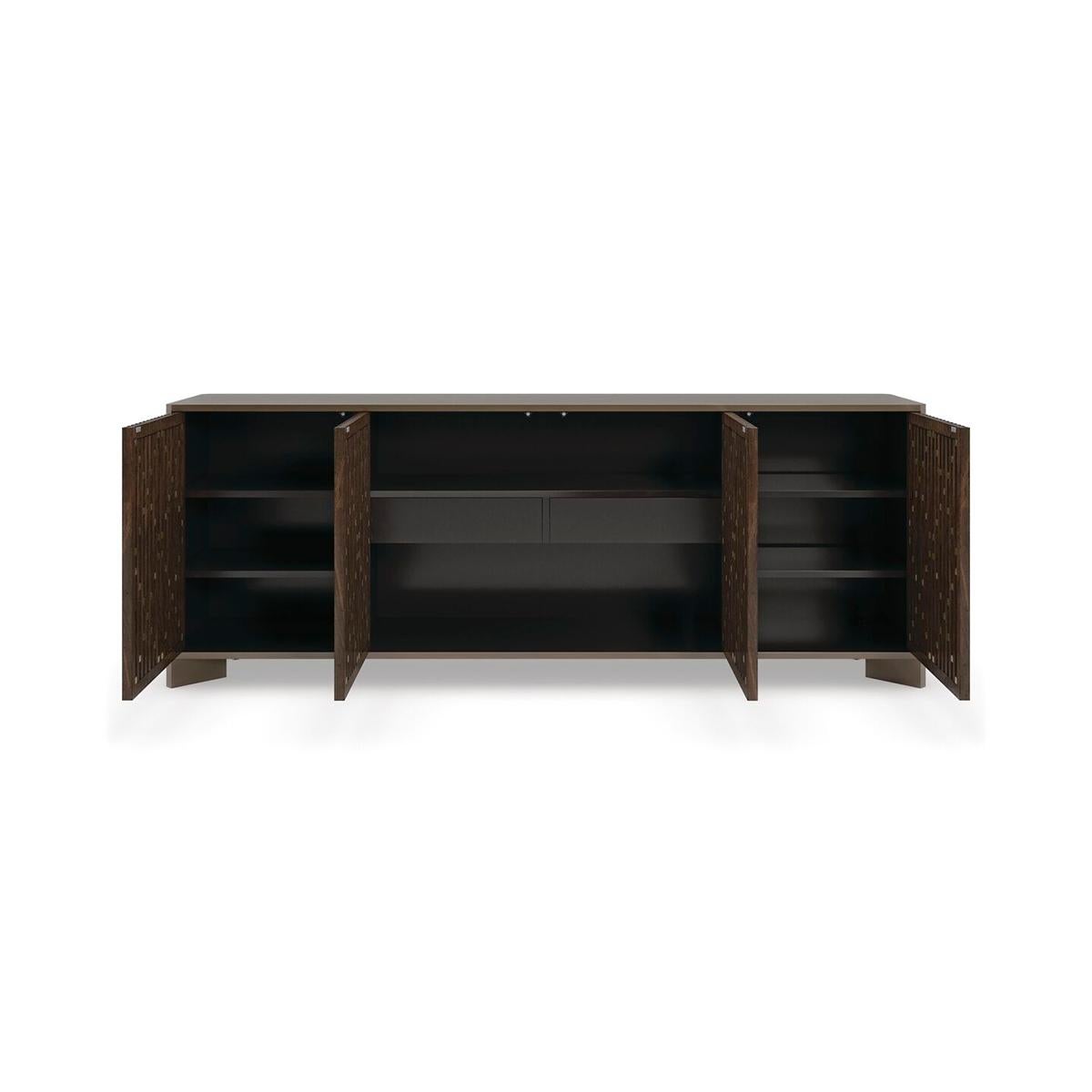 Modern Media Console Cabinet In New Condition For Sale In Westwood, NJ
