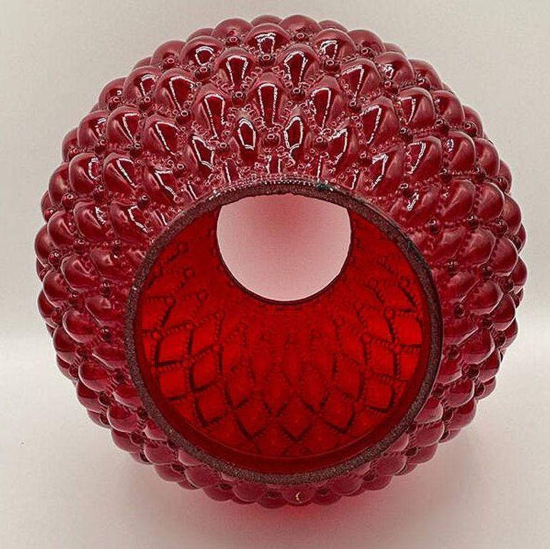 Globo de cristal rojo rubí de burbujas acolchadas de estilo mediterráneo moderno, adaptador de 4 1