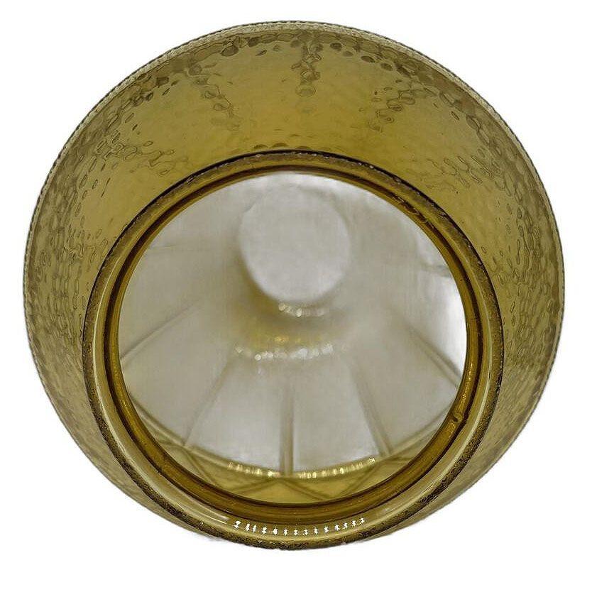 Globe moderne de style méditerranéen en verre ambré jaune avec garniture de 3 1/4 Excellent état - En vente à Van Nuys, CA