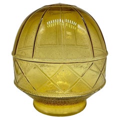 Modern Mediterranean Style Yellow Amber Glass Globe w/ 3 1/4 Fitter