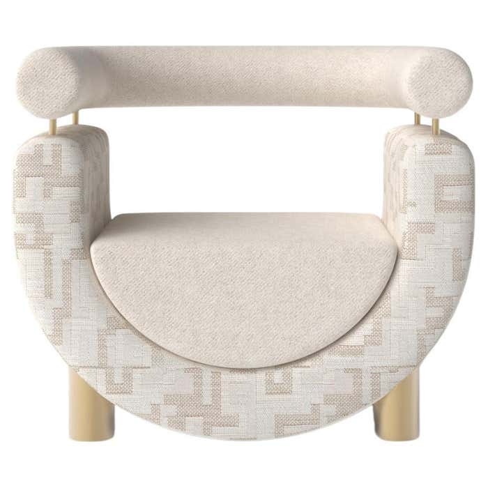 Modern Mel Armchair, DEDAR Bouclé and Brass, Handmade in Portugal by ...