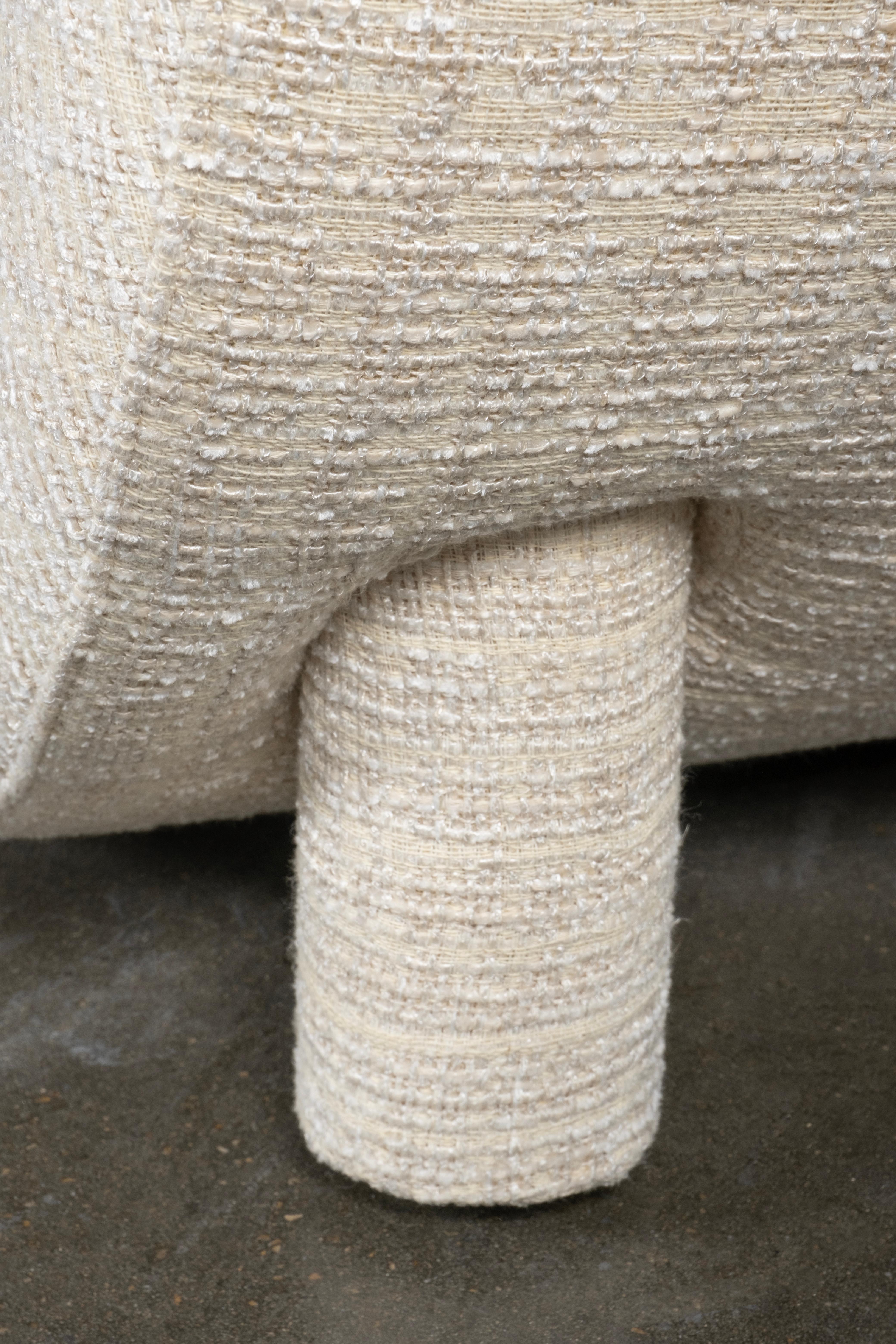 Modern Mel Armchair, Beige Linen Fabric, Handmade in Portugal by Greenapple For Sale 6
