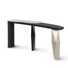 Modern Menir Marble Console Table, Calacatta, Handmade in Portugal by Greenapple