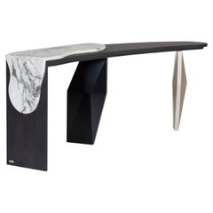 Table console moderne pour hommes, marbre Calacatta, fabriquée à la main au Portugal par Greenapple