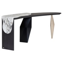 Modern Menir Marble Console Table, Calacatta, Handmade in Portugal by Greenapple