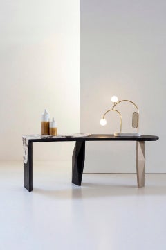 Modern Menir Marble Console Table, Calacatta Viola, Handmade Portugal Greenapple